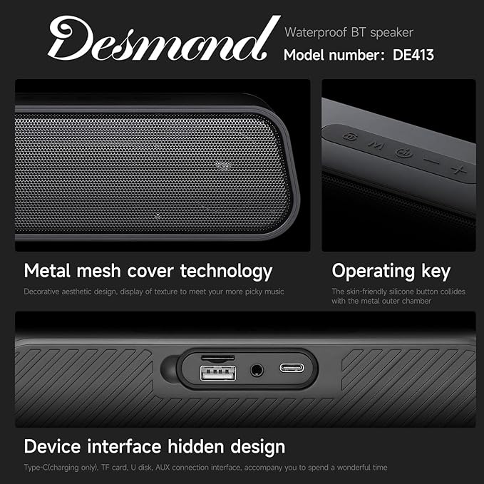 Portable 5.4 Bluetooth Speaker, 9D Surround Sound,Hi Fi Sound Effect, IPX5 Hard core Waterproof,Multi-Mode Switching,high-Definition Hands-Free Calling