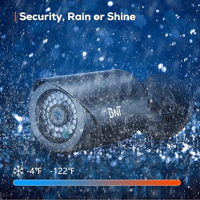 BNT Dummy Fake Security Camera, with One Red LED Light at Night, for Home and Businesses Security Indoor/Outdoor (2 Pack, Black)