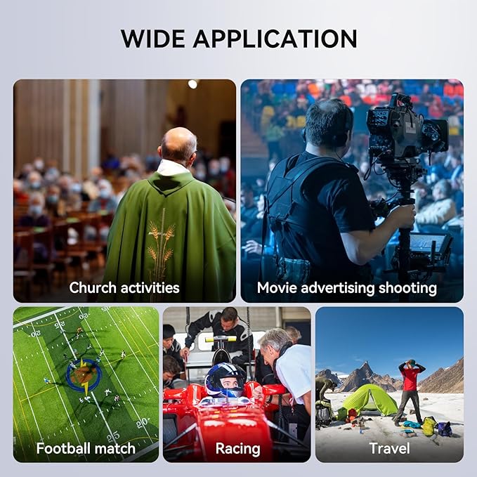 cametv Waero 1.9GHz Wireless Intercom Headset System Noise Cancellation Zero Latency Full Duplex 7 Person Team Communication with Hardcase for Church Boating TV Film Production Drone