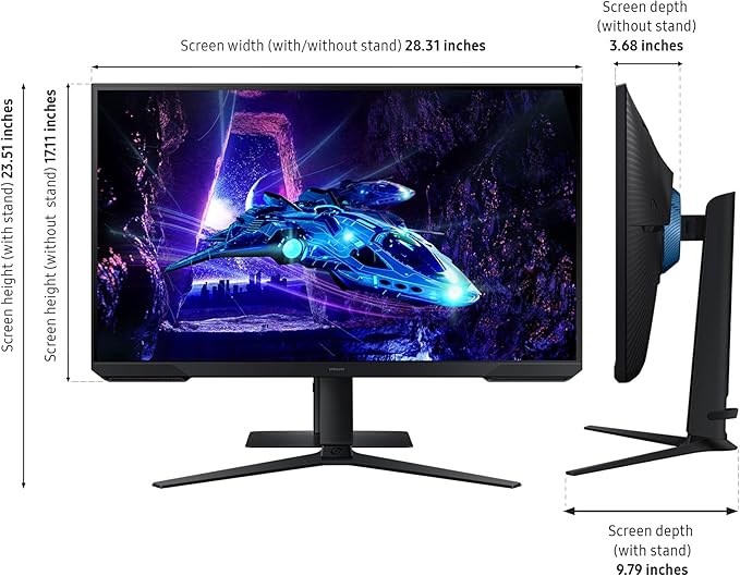 Samsung 32-Inch Odyssey G3 (G30D) Series FHD Gaming Monitor, 1ms, 180Hz, AMD FreeSync, Adjustable Stand, Black Equalizer, Virtual Aim Point, Eye Saver Mode, Flicker-Free, LS32DG302ENXZA