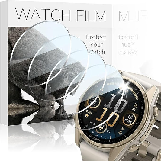 4 Pack Compatible with Garmin Fenix 8 43mm Screen Protector Tempered Glass,for Garmin Fenix 8 43mm Screen Protector Precise Fit,9H Hardness Scratch Resistance