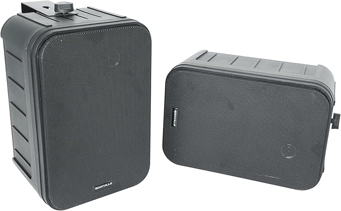 Rockville HP65S-8 Black 6.5" 500W Indoor/Outdoor Waterproof Speakers 8-Ohm with Swivel Mounts and Rustproof Metal Grilles - for Home, Patio, or Commercial Use