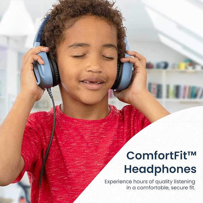 Brenthaven Headphones Wired | USB C On-Ear Rugged 2 Adjustable Headphones with Long Tangle Free Cord - Lightweight Durable and Drop Tested School Supplies for Kids Travel and K-12 Students - Blue