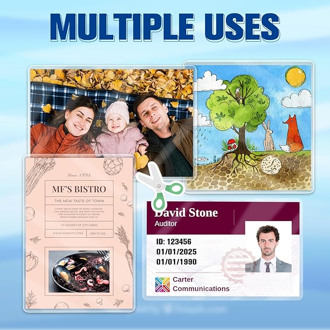 500 Pack 5mil 2.25“x3.75" Thermal Laminating Pouches Badge Laminate Pouches Clear Laminated Luggage Tags Printable Laminator Pouches for Business Permits Cards (100, 3"x5"-5mil)