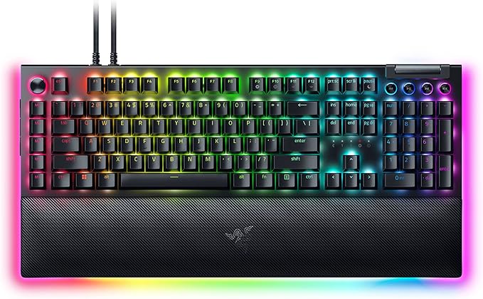 Razer BlackWidow V4 Pro Wired Mechanical Gaming Keyboard: Orange Switches Tactile & Quiet - Doubleshot ABS Keycaps - Command Dial - Chroma RGB - Magnetic Wrist Rest - Snap Tap