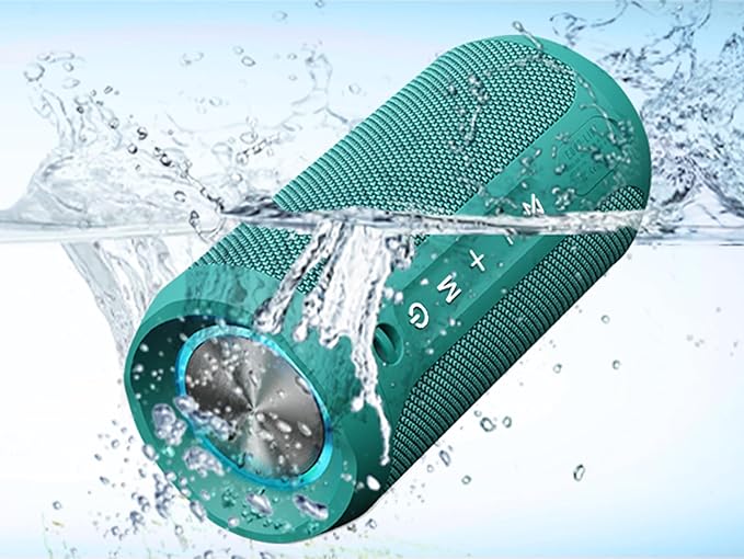 EDUPLINK Bluetooth Speaker IPX7 Waterproof Wireless Speaker with Bass 20H Playtime TWS Stereo Pairing Portable Outdoor Speakers for Beach Camping Travel Gifts for Men Women Girls Boys Teens Teal
