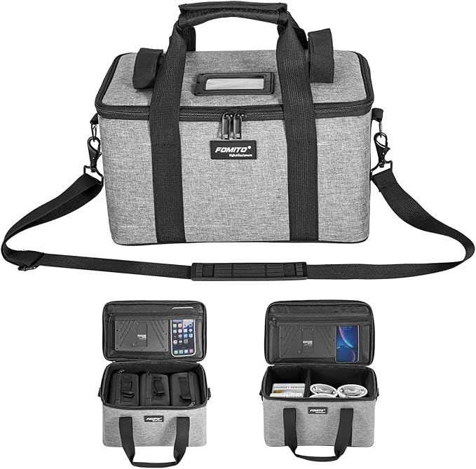 FOMITO AB-20B Foldable Camera Bag for DSLR/Gimbal/Drone 35x21x20cm Shockproof Case Foam Compartments & Carry Handle