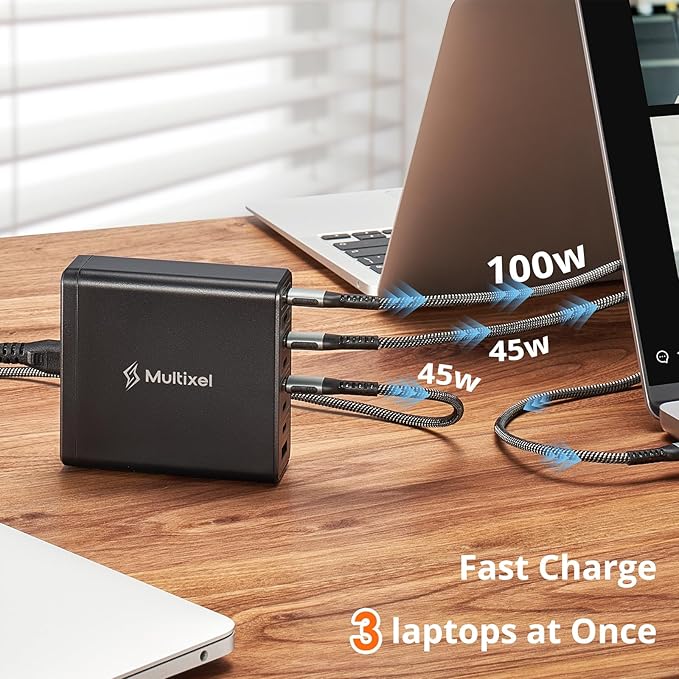 Upgraded 240W 8 Ports GaN Charger with Travel Case, USB C Charging Hub, Multi USB C Charger Station for MacBook Pro/Air/iPad Pro/iPhone/Samsung Galaxy Note