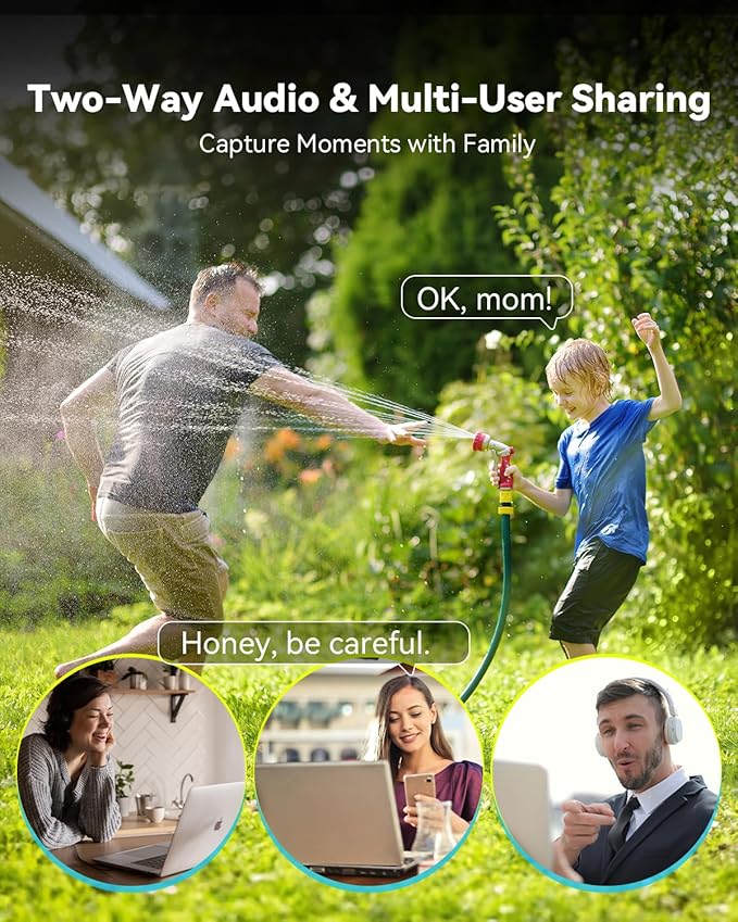 blurams 2K Outdoor Camera Wired, 5GHz/2.4GHz Wi-Fi Cameras for Home Security Outside with 360° PTZ, Color Night Vision, Motion Detection Tracking, Two-Way Audio, IP66 Weatherproof, Works with Alexa