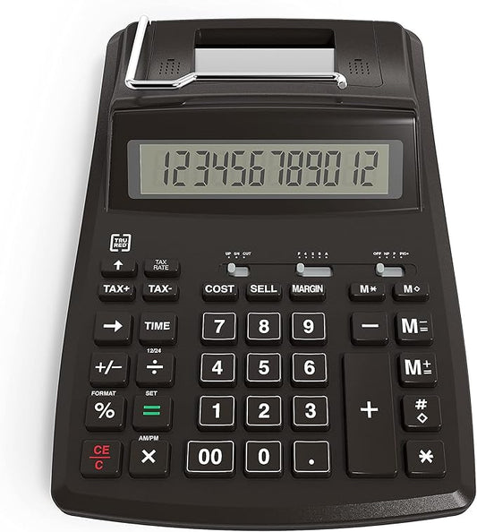 Staples TRU RED TR44780 TR44780 12-Digit Desktop Printing Calculator, Black