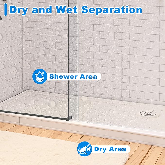 50-54" W x 76" H Frameless Shower Door Bathroom Sliding Shower Door 5/16"(8mm) Thick Tempered Glass Shower Door with Double Stainless Steel Handles for Walk-in Shower, Matte Black