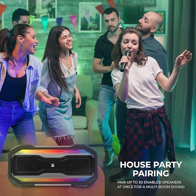 Altec Lansing ROCKBOX XL Wireless Bluetooth Speaker, Portable Waterproof Speaker with 20 Hour Playtime and 5 Illuminating LED Light Modes, Floating Wireless for Indoors and Outdoors
