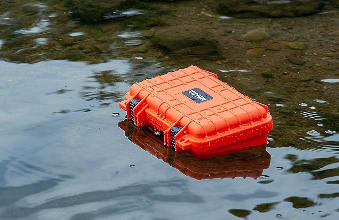 MEIJIA Portable All Weather Waterproof Protective Hard Case, Small Camera Case,Dry Case with Customizable Foam,Fit Use of Drones, Camera,Equipments, 11.65 ”x8.35”x3.78”