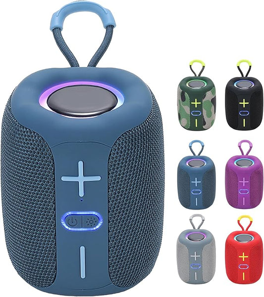 2025 Vibin Wireless Speaker, Colorful RGB Lighting, Bluetooth 5.0 High-Volume Stereo Sound, Dustproof and Waterproof, Easy to Ccarry, for Home, Outdoor Gatherings, and Camping (Blue)