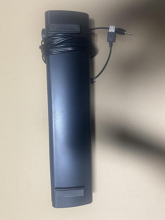 Computer Speakers, USB Powered 3.5mm AUX PC Sound Bar for Desktop Monitor, Gaming Speakers with Headphones & Microphone Link, Superb Stereo Sound, Plug-n-Play (Black)