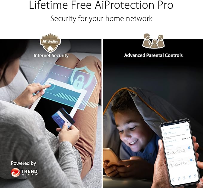 ASUS ZenWiFi XT9 AX7800 Tri-Band WiFi6 Mesh WiFiSystem (2Pack), 802.11ax, up to 5700 sq ft & 6+ Rooms, AiMesh, Lifetime Free Internet Security, Parental Controls, 2.5G WAN Port, UNII 4, White