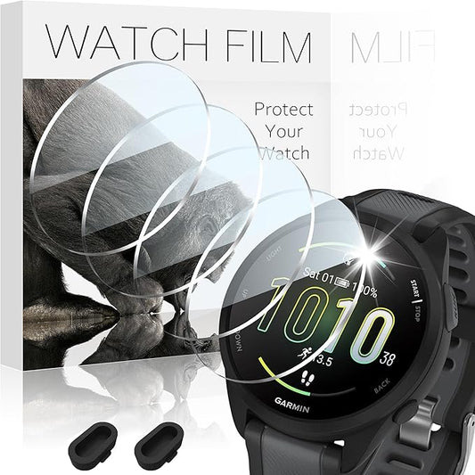 4 Pack Compatible with Garmin Forerunner 165 Screen Protector Tempered Glass,for Garmin Forerunner 165 Screen Protector Precise Fit,9H Hardness Scratch Resistance