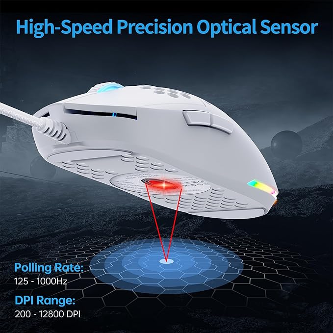 TMKB Falcon M1SE Honeycomb Gaming Mouse and 60% Wireless Mechanical Gaming Keyboard