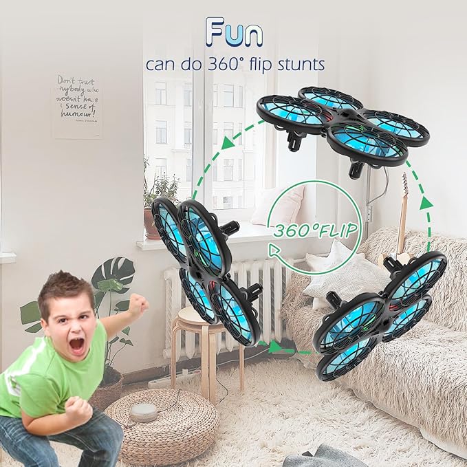 Loolinn | Drones for kids Gifts - Mini Drone, RC Drone with Auto Anti-Collision Technology/Safe for Kids/Easy to Fly / 360° Flip/Hand-Controlled Mode (Gift for Boys and Girls)