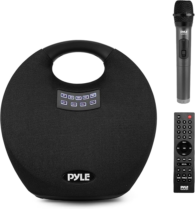 Pyle Wireless Portable Bluetooth Speaker, with Built in Rechargeable Battery, Wireless Microphone, Clear Surround Sound, 220 Watt Waterproof Speaker for Indoor and Outdoor Activities