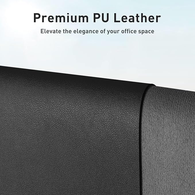 Aothia Leather Desk Pad Protector, Mouse Pad, Office Desk Mat, Non-Slip PU Leather Desk Blotter, Laptop Desk Pad, Waterproof Desk Writing Pad for Office and Home (Black,36" x 17")