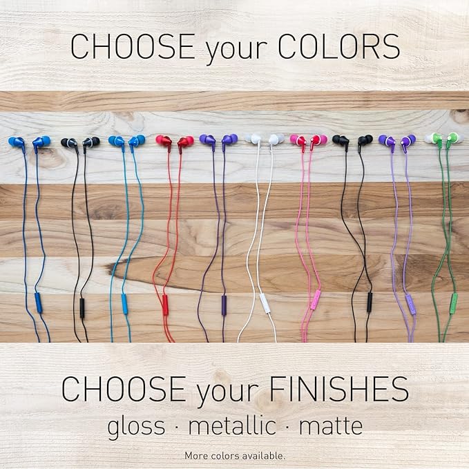 Panasonic ErgoFit Wired Earbuds With Microphone, 3.5mm Jack Headphones with Mic and Call Controller, Ergonomic Custom-Fit Earpieces (S/M/L), for Phones and Laptops - RP-TCM125-VA (Metallic Purple)