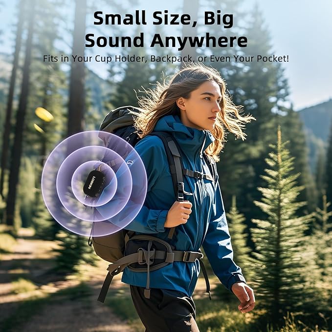 LOBKIN Portable Bluetooth Speaker,IP67 Waterproof 360°Immersive Sound Built in Mic 10W Loud Sound All Day Playtime Wireless Stereo Pairing,Bluetooth 5.4 Small Wireless Speaker for Home/Outdoors/Travel