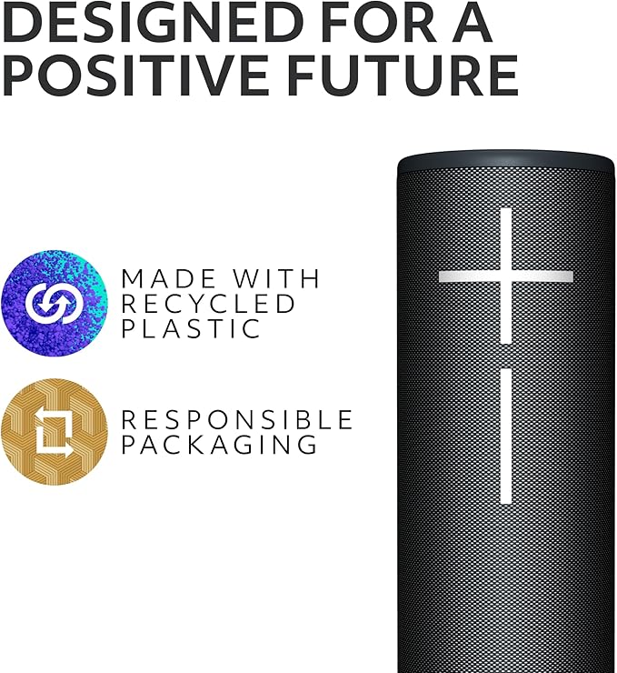 Ultimate Ears Boom 4 Portable Waterproof Bluetooth Speaker with 360-Degree Immersive Sound, Outdoor Floating Speaker, 15-Hour Battery, 147ft Range - Black