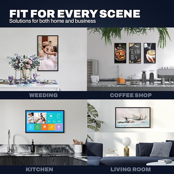 21.5 Inch Large Digital Picture Frame, 1920x1080 FHD IPS WiFi Electronic Photo Frame with Remote Control, 32GB Storage, Wall-Mountable, Instantly Share Photo/Video via Apps, Email, Black