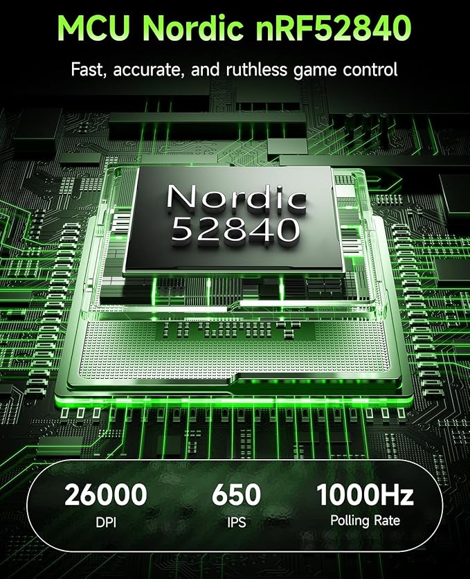 VGN F1 MOBA Wireless Gaming Mouse - Ultralight 55g - Wireless & Wired Mode - 26000 Adjustable DPI - 1000Hz Polling Rate - 200 Hours Battery - Programmable Buttons - Esports Professional Grade - USB-C