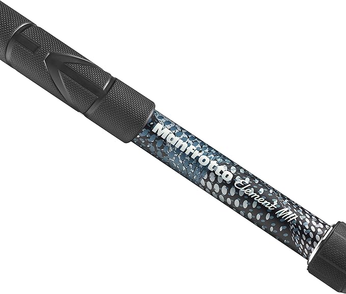 Manfrotto Element MII MMELMIIA5BK, Lightweight 5-Section Aluminium Travel Camera Monopod, with Wrist Strap, Rubber Grip, Twist Locks, Load up 15kg, for Compact Cameras, Mirrorless, DSLR, Black