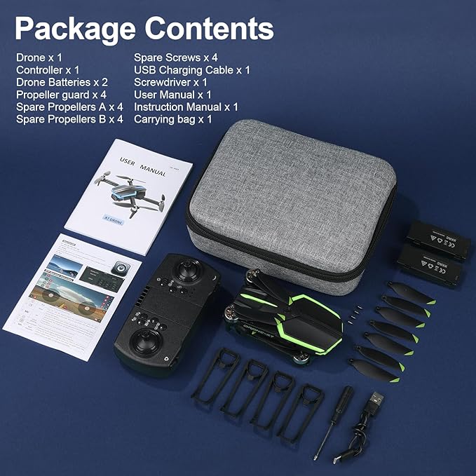 Drone with Camera 1080P, Best gift for Beginners and Adults, One-Key Takeoff/Landing, Gestures Selfie, Altitude Hold, 3D Flips, rc camera drone, Foldable Remote Control Quadcopter drones