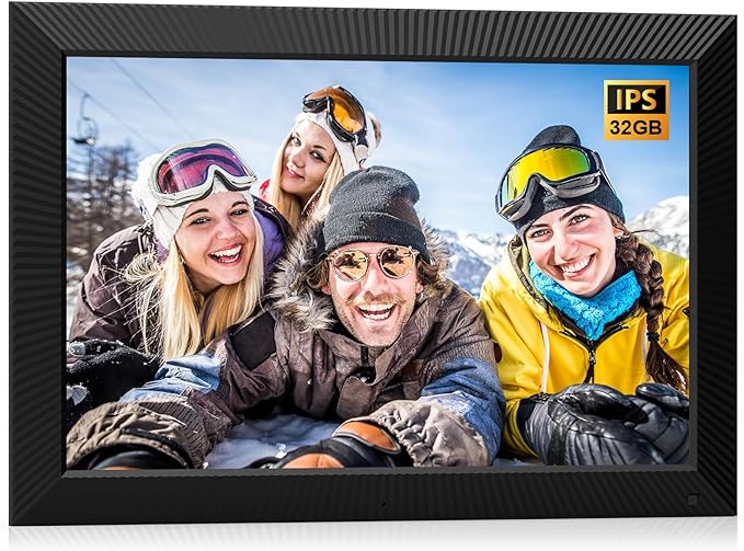 Large Digital Photo-Frame 19" Digital-Picture-Frame - 32GB Dual-WiFi Digital Frame, FHD Touch Screen, Motion Sensor, Wall Mountable, Share Photos Videos via App or Email, Free Cloud, Gift for Mom