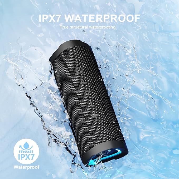 Vanzon Bluetooth Speakers, V40 Wireless Portable Bluetooth Speaker with TWS Dual Pairing, 24W Stereo Sound and 24H Playtime, IPX7 Waterproof Bluetooth Speaker for Home and Outdoor