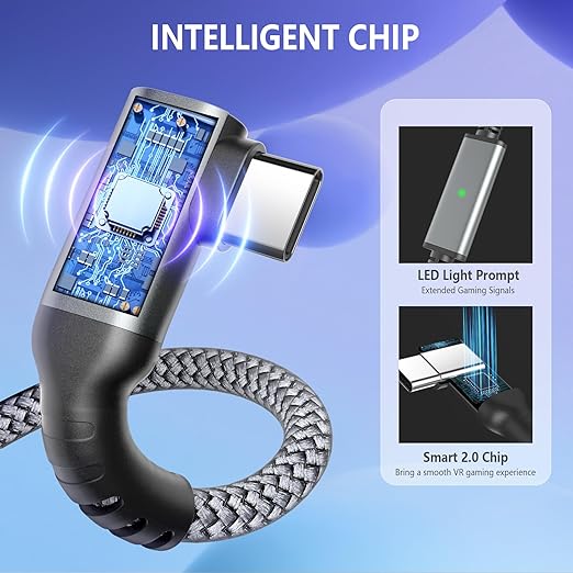 Link Cable for Meta/Oculus Quest 3s/3/2, 16FT Charging Cable Link, Connects Quest 3s and PC, 3 in 1 USB C Charging While Playing All Day, Providing Sufficient Power for VR Headsets (16FT)