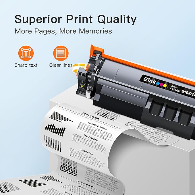 E-Z Ink 210X Toner Cartridges with Chip Compatible for HP 210X Toner Cartridges 4 Pack High Yield 210 X W2100X W2100A to Use with Color Laser Pro MFP 4301fdw 4301fdn 4301dw Pro 4201dn 4201dw (BCYM)