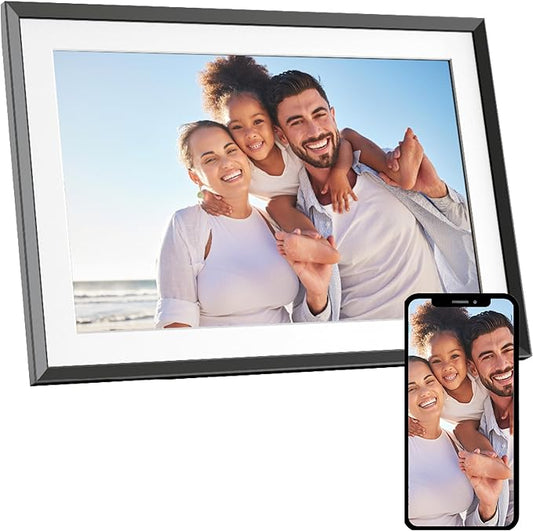 AGFA Photo Connected Digital Photo Frame Realiview APF1000 Wi-Fi 10 inch LCD - Display Photos/Videos, Clock, Weather, Auto Rotation, 32GB Memory, FRAMEO iOS/Android App Included - Black