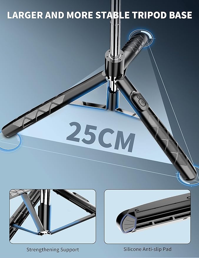 71" Phone Tripod & Selfie Stick, All in One Extendable Cell Phone Tripod with Wireless Remote, Tripods Stand for iPhone & Travel Selfie Stick 360° Rotation Compatible with iPhone Android, Camera