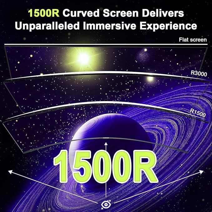 Amzfast 49 Inch Curved Monitor 120Hz DQHD 5120x1440p Ultrawide Gaming Monitor, 120% sRGB, 3000:1, 1ms, HDR, Adaptive Sync, PIP/PBP, Low Blue Light, HDMI 2.0/DP 1.4, VESA 75x75, AMZG49C7U