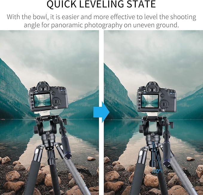 INNOREL ST324CT/ST324CF Carbon Fiber Tripod Max Height 160cm Max Load 30kg Max Tube Dia 32mm Professional Birdwatching Heavy Duty Camera Stand (Rotate Lock)