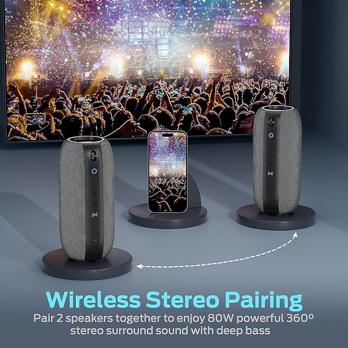 Monster S320 Speaker, Portable Bluetooth Speaker, 40W True Wireless 360° Stereo Sound Effect,IPX7 Waterproof, 32 Hour Playing Time, Suitable for Outdoor