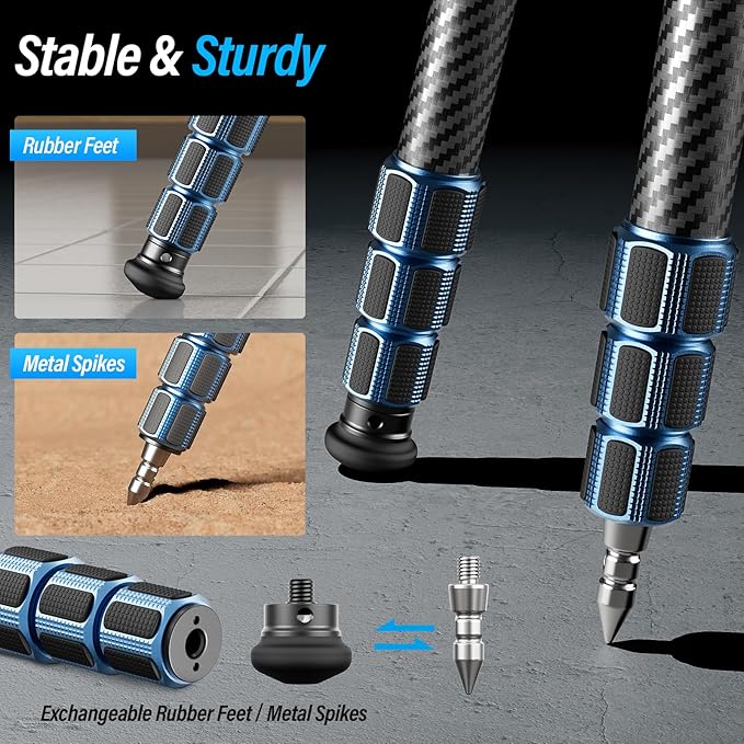 SIRUI AM-324 Professional Camera Tripod with AM-40 Low Gravity Ball Head, 60.4” Carbon Fiber Heavy Duty Tripod for Mirrorless Camera, DSLR, 4 Sections, 32mm Max Tube, Max Load 39.8lb/18kg