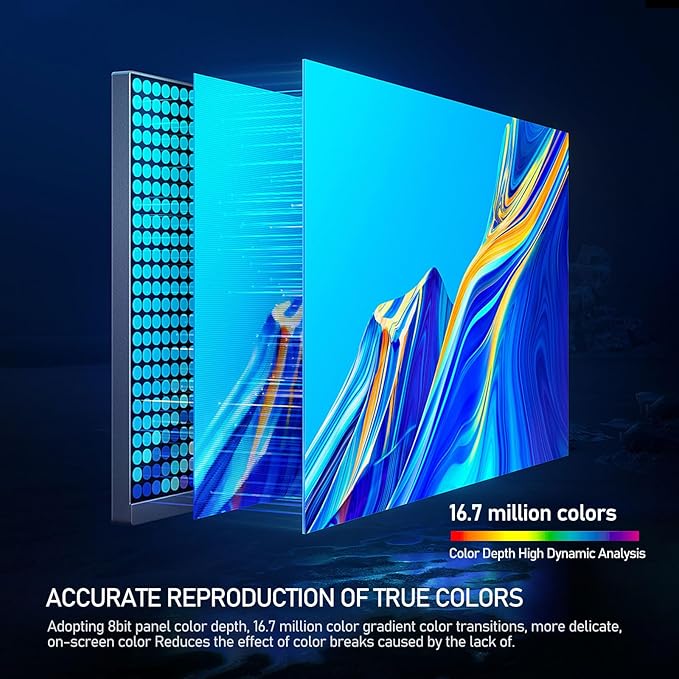 32 Inch 4K UHD Computer Monitor, Ultra-Clear (3840×2160p) Screen, 100% sRGB,178° Viewing Angle, Display Port、HDMI, Compatible with Wall mounting 100 * 100MM - Black