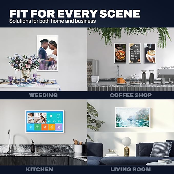 Large Digital Picture Frame 24 inch, 1920x1080 FHD IPS WiFi Digital Photo Frame with Remote, 32GB Storage, Auto-Rotate, Instantly Share Photo/Video via Apps/Email, USB/Mirco SD, White