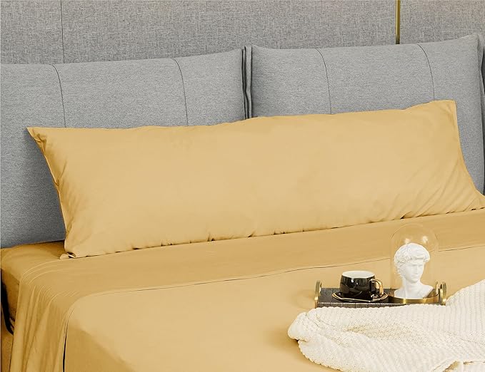 Sunflower Body Pillowcase 100% Cotton Long Pillow Cover/Case Envelope Closure 1 Pack, 21×54 inches Butterum, Soft and Breathable