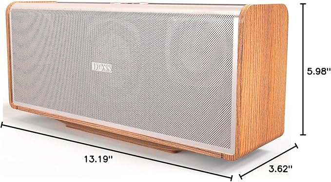 DOSS SoundBox Ultra Bluetooth Speaker with 2.1 Channel Audio, 80W Superior Sound with Deep Bass, Two DSP Technologies, 18H Playtime, BT 5.3, Wireless for Home, Office, Bedroom-Gold