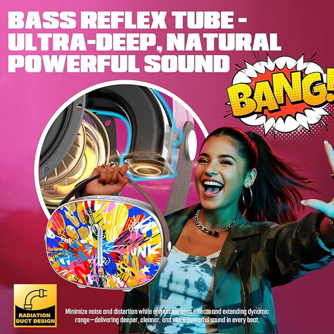 Bluetooth Speaker, W-KING T8II Portable Loud Speakers Bluetooth Wireless, 96W Max Party Large Outdoor Speaker Boombox Subwoofer, Heavy Bass/Crystal Clear Sound/Fast Charging/LED/BT5.4/AUX/USB Playback