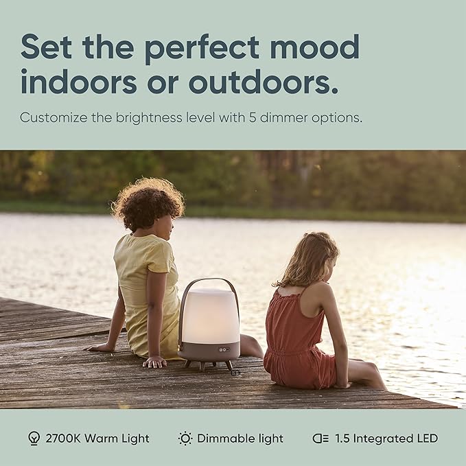 Adesso Kooduu Mini Bluetooth Speaker Lamp – Cordless, Rechargeable Speaker & Lamp for Indoor/Outdoor use, Earth