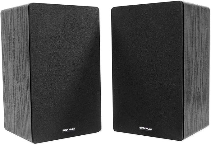 Rockville Pair RockShelf 68B V2 400W Black 6.5" Home Bookshelf Speakers, 8 Ohm, Kevlar Woofers, Silk Dome Tweeters, Wall-Mountable, for Home Theater and Stereo Systems