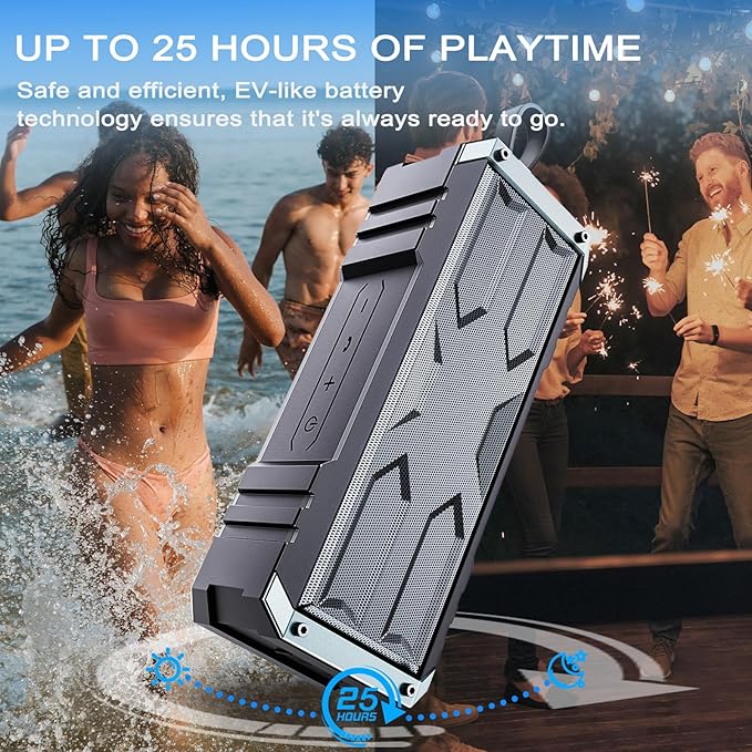 comiso Bluetooth Speaker 5.3, IPX7 Waterproof Portable Bluetooth Speaker Bluetooth Wireless with 20W Stereo Sound, 24H Playtime, Small Speakers with Deep Bass for Home, Outdoor, Beach, Travel